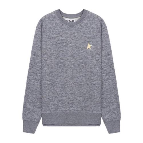 Grå Mélange Crew-Neck Sweatshirt med Gullstjerne