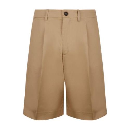 Beige Bermuda Shorts med Dobbel Gullstjerne