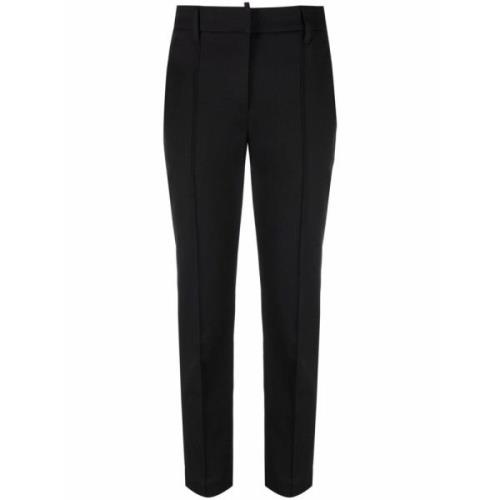 Sorte Slim-Fit Cropped Bukser