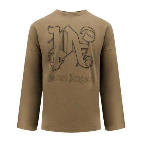 Brun Crew-Neck Sweatshirt - Italiensk Stil