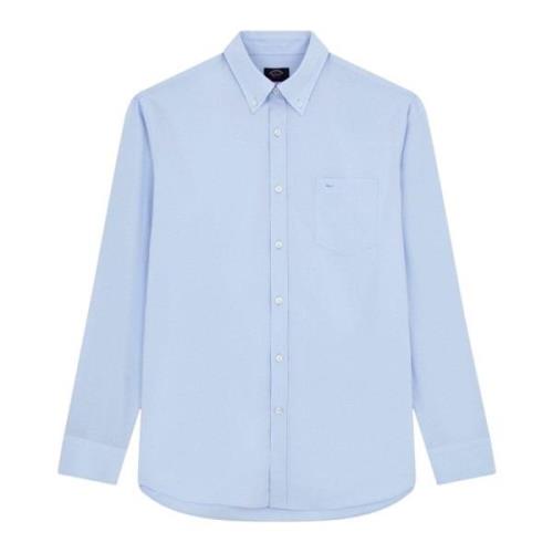 Bomull Poplin Button Down Skjorte i Himmelblå C0P3001