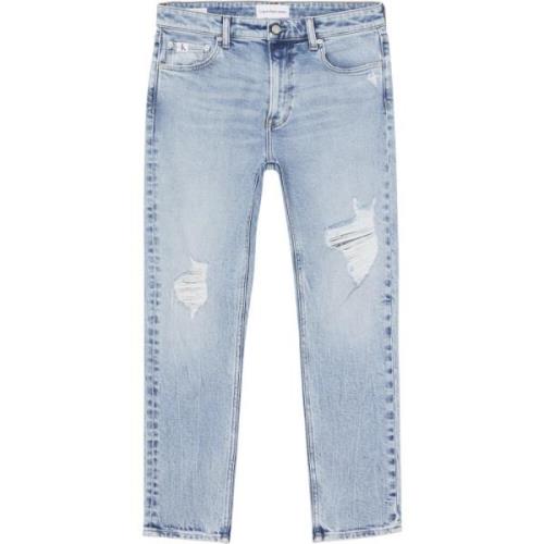 Blå Distressed Jeans for Menn