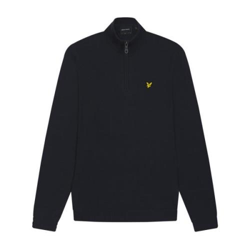 Dark Navy Lyle&Scott Quarter Zip Jumper Genser