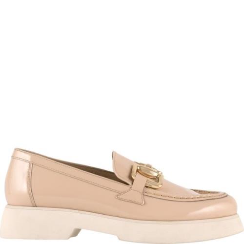 Stilige Beige Skinnloafers for Kvinner