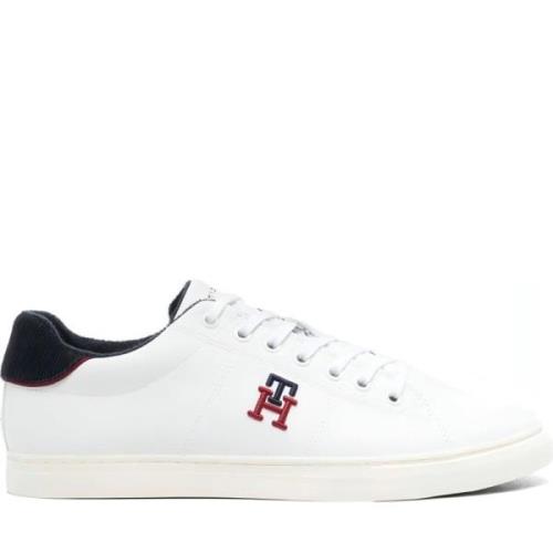 Hvite Skinn Casual Sneakers