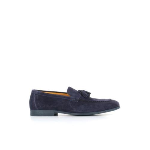 Blå Semsket Tassel Loafers