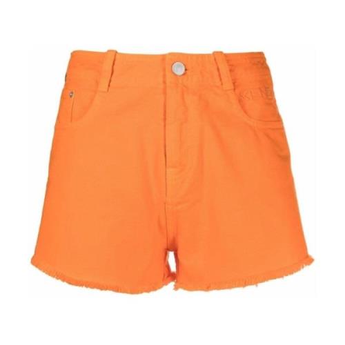 Mørk Oransje Denim Shorts