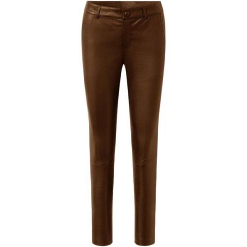 Brun Caroline Skinnbukser Slim Fit