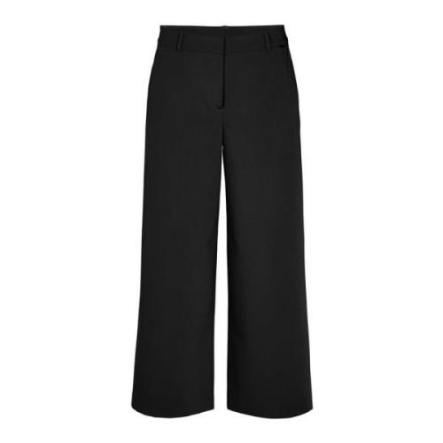 Loose Crop Trousers Svart