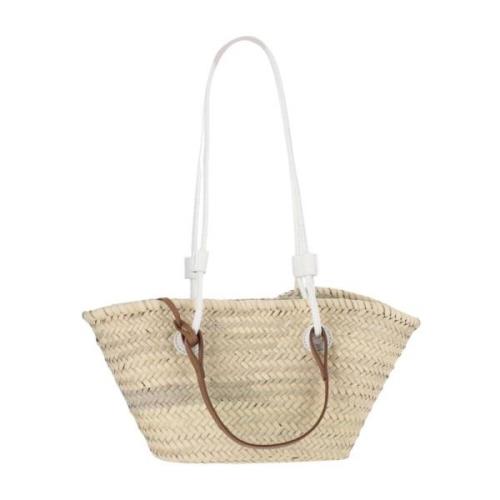 Naturlig Straw Tote Bag Bianco