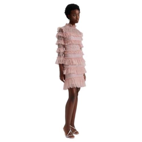 Frill Mini Blondekjole - Blush