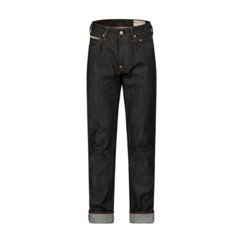 Mørk indigo bølgebrodert skinny jeans