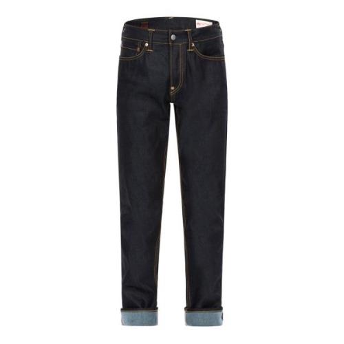 Carrot Fit Denim Jeans med Kumadori Daruma Grafikk