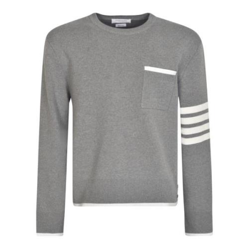 Lys Grå 4-Bar Stripet Sweatshirt