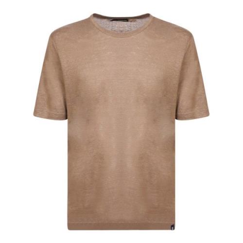 Beige Lin T-skjorte for Menn