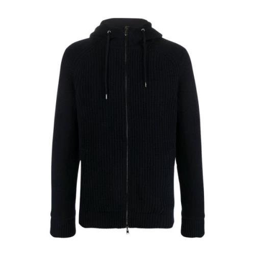 Blå Parka Aw23, Stilig Herre Zip-gjennom Sweatshirt