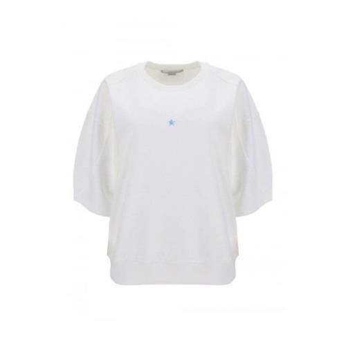 Hvit Bomullssweatshirt med Kort Erme