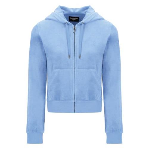 Velour Zip Hoodie - Powder Blue