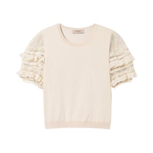 Romantisk Ruffled Sweater Ivory