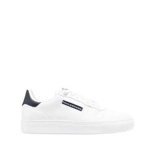 Hvite Skinn Sneakers for Menn