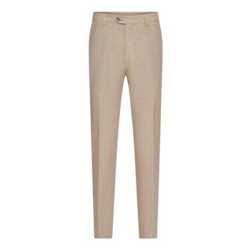 Beige Oscar Jacobson Denz Linen Trousers Natural Beige Bukser & Jeans