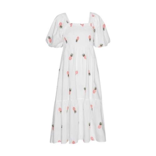 Cheri Fruit Dress - White/Pink