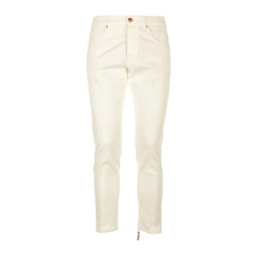 Slim-Fit Beige Jeans for Menn