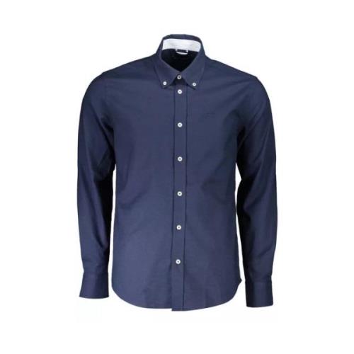 Blå Bomullsskjorte, Langarmed, Normal Passform