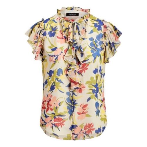 Blomstret Georgette Bluse