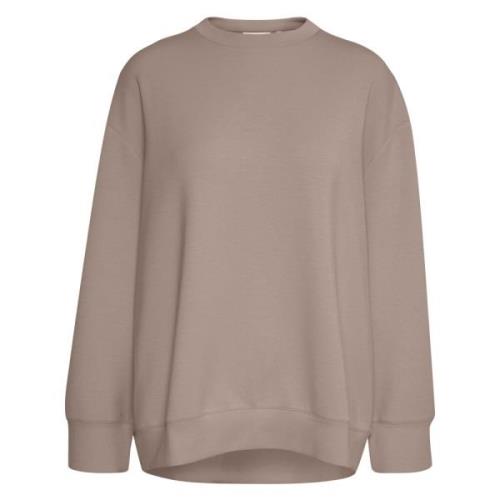 Ribbestrikket Sweatshirt med Splitt