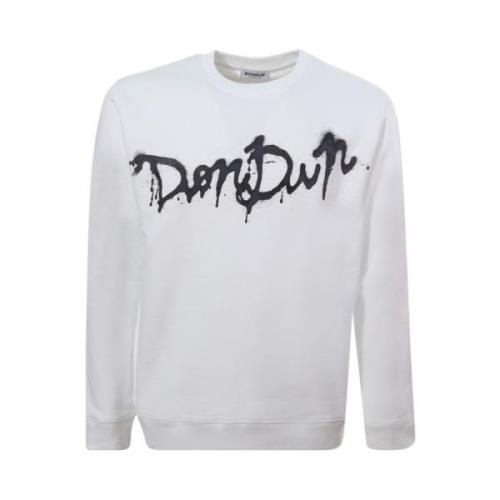 Hvit Sweatshirt med Logo Print