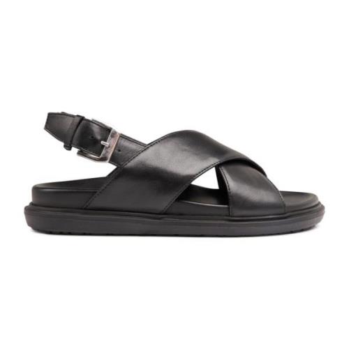 Svart Kryss Stropp Sandal