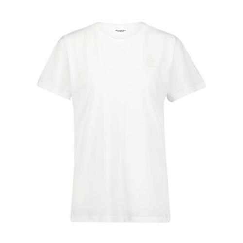 Klassisk Hvit Bomull Tee-Shirt med Brodert Logo