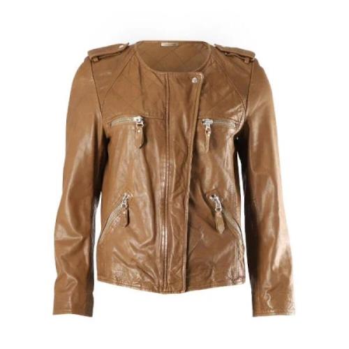 Pre-owned Leather outerwear