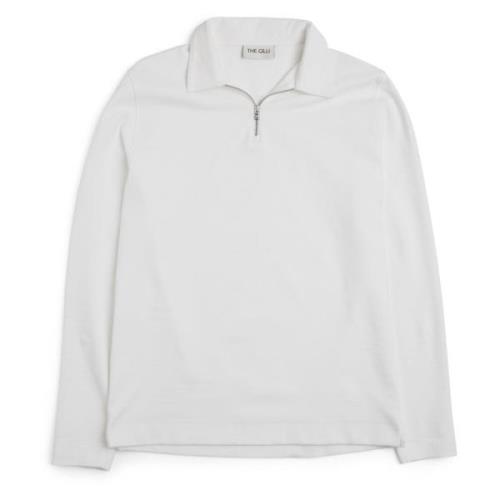 Hvit Halfzip Polo Langarmet