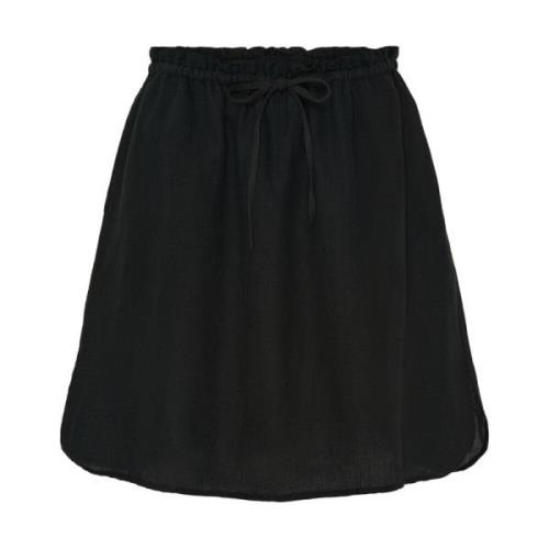 Daisie Linen Skirt med Snøring i Midjen