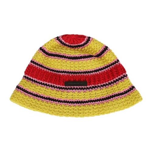 Stripet Bomull Heklet Beanie