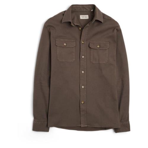 Mørk Oliven Twill Overshirt