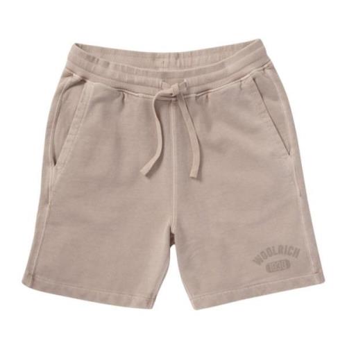 Khaki Logo Elastisk Midje Shorts