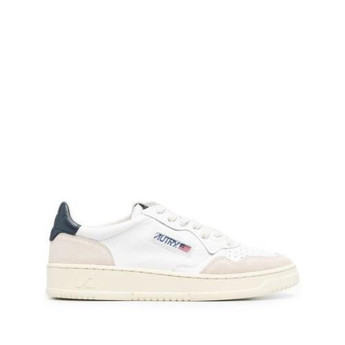 Hvite Medalist Suede-Panel Sneakers