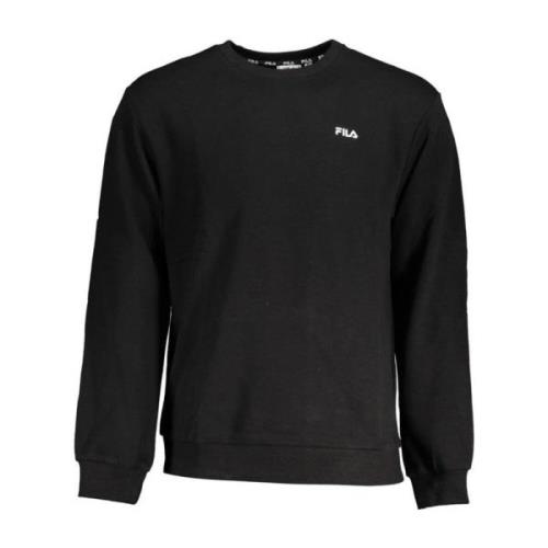 Svart Brodert Crewneck Genser