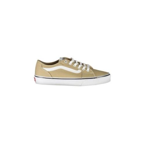 Beige Lace-Up Sneaker med Kontrastdetaljer