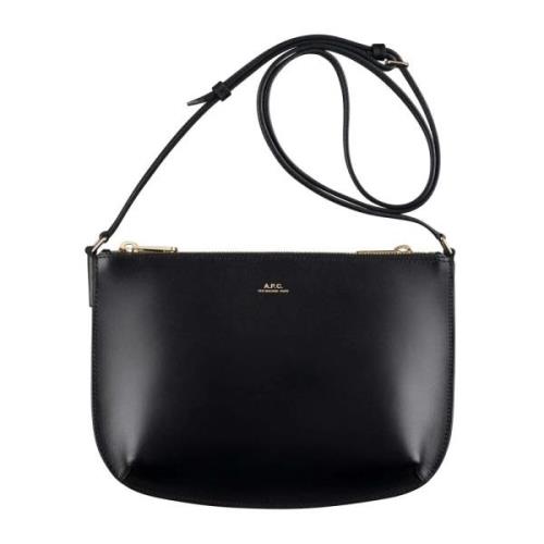 Svart Skinn Crossbody-veske