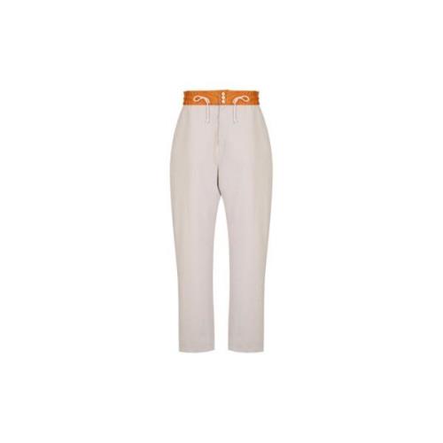 Sandy Beige & Orange Cropped Trousers