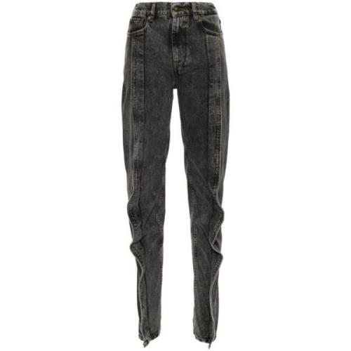 Sort Høytliv Tapered Leg Jeans