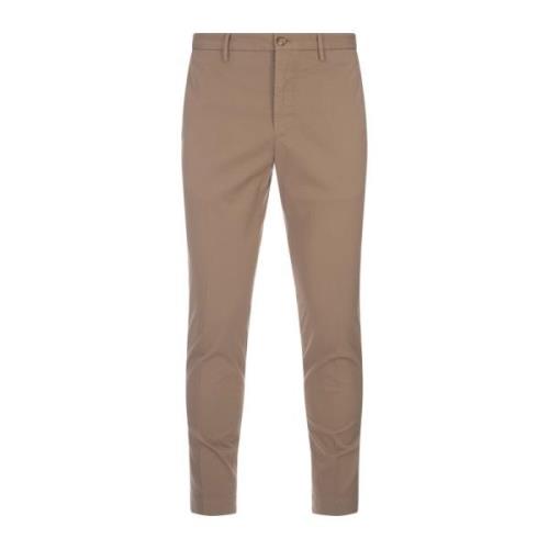 Brun Slim-Fit Stretch Bomullsbukser