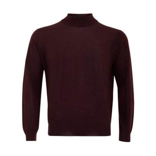 Merino Ull Half-Zip Genser i Burgunder