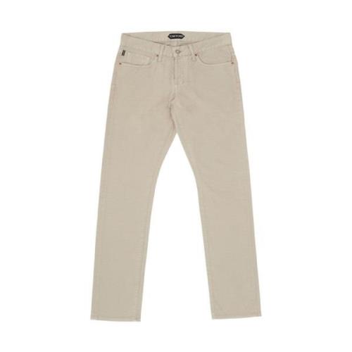 Beige Fem Lommer Jeans