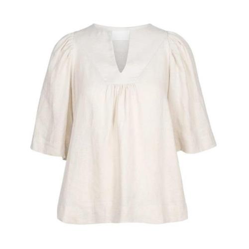 Ellie Linen Top Beige