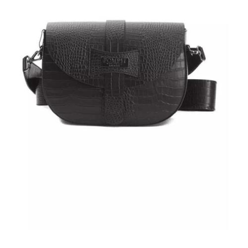 Elegant Krokodille-Effekt Skinn Crossbody Bag